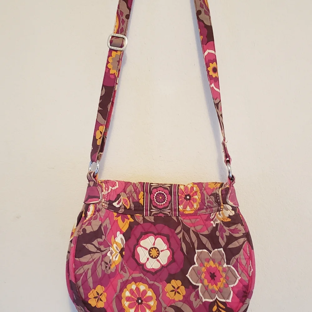 Vera Bradley Pink and Brown Floral Shoulder Bag‎